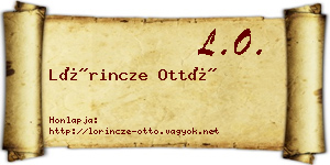 Lőrincze Ottó névjegykártya